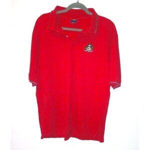 Men's Polo Shirt RED PIRATE embroidered logo XL Champs Sports Short Sleeve